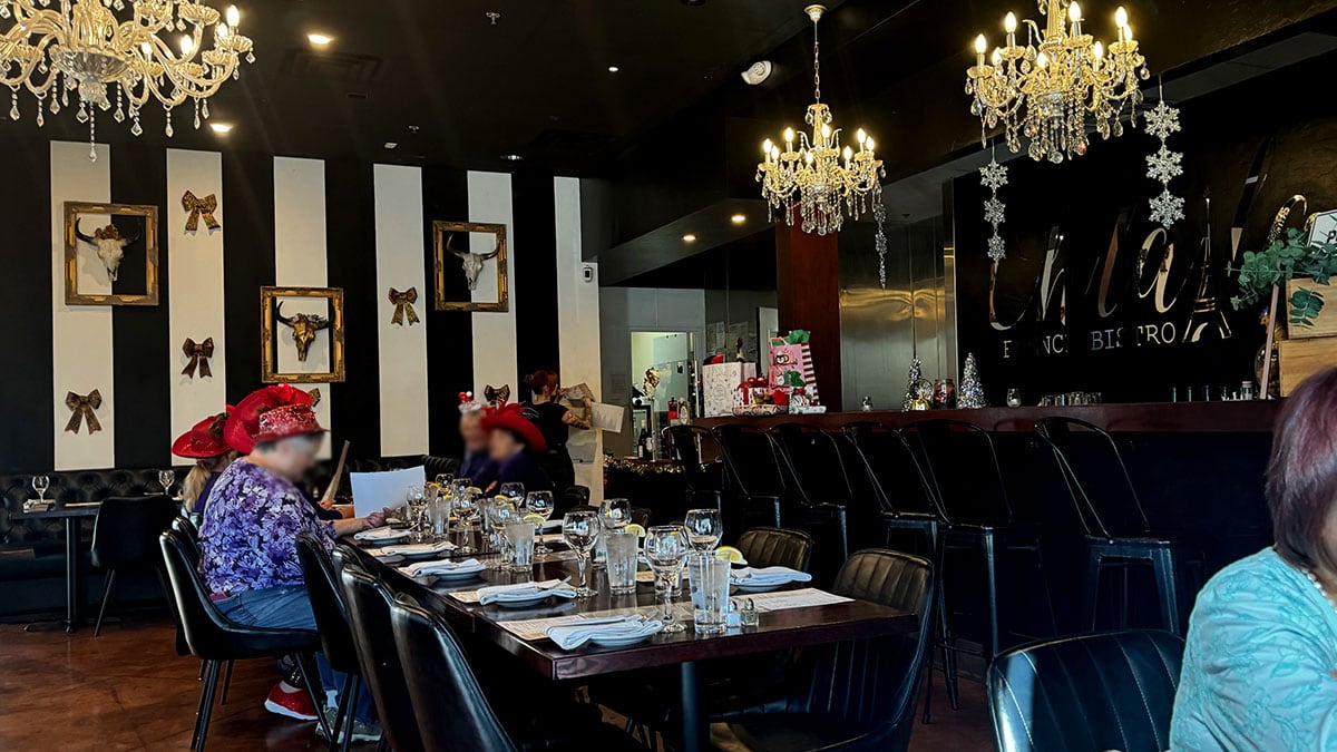 Interior dining room of Ohlala French Bistro in Summerlin