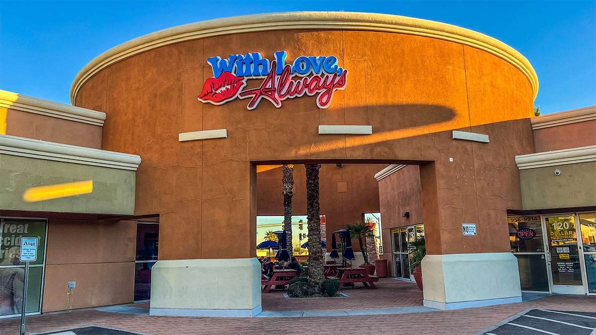 Exterior sign for With Love, Always in Las Vegas