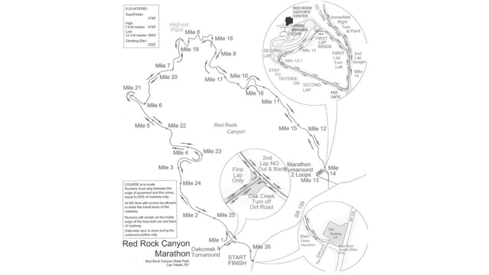 2026 Red Rock Canyon Marathon Map
