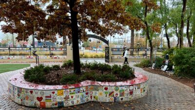 Tree of Life at the center of the Route 91 Healing Garden.