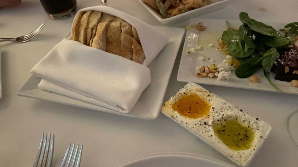 House bread served with butter and olive oil at Vintner Grill restaurant in Summerlin.