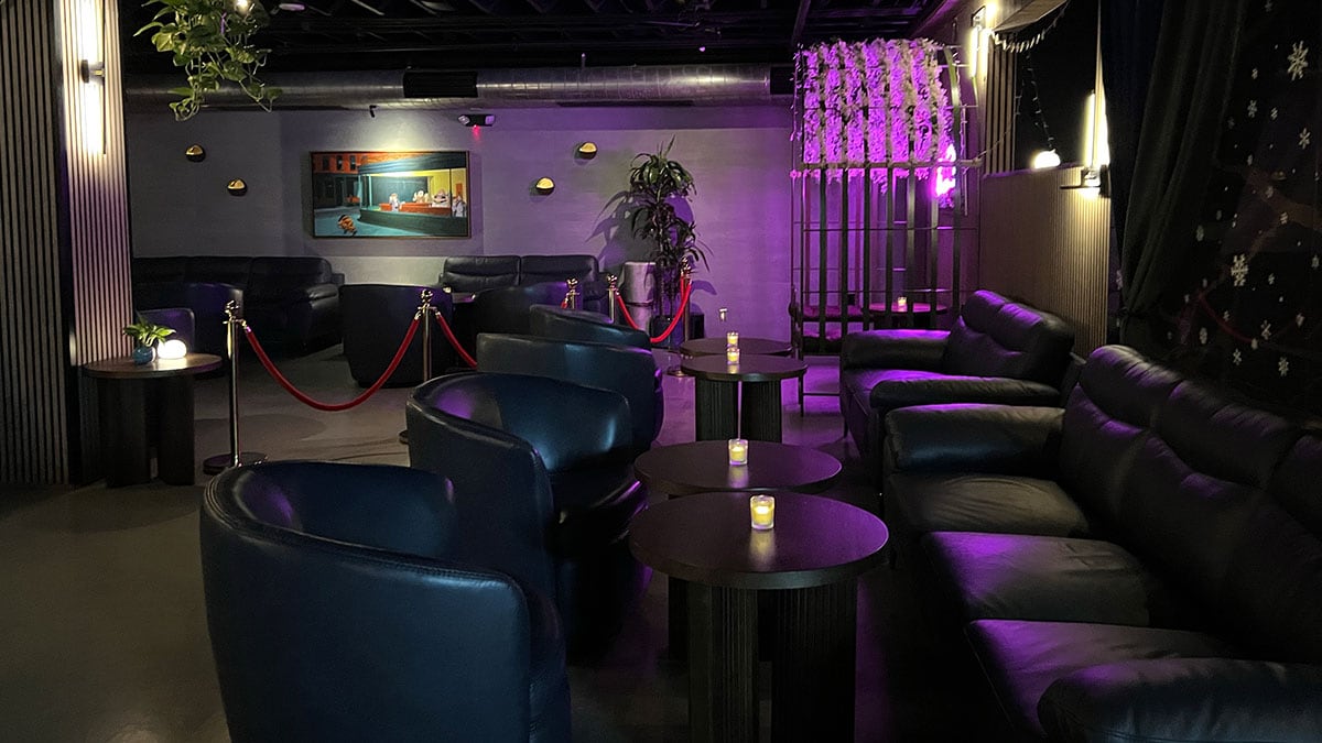 Indoor dining area at White Whale with seating and a welcoming atmosphere.