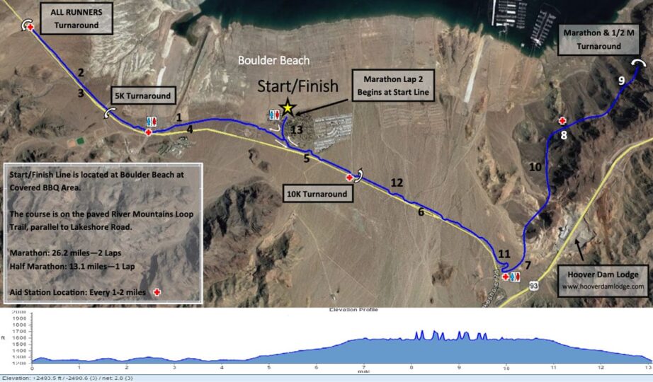 Lake Mead Marathon - January 2026 Course Map