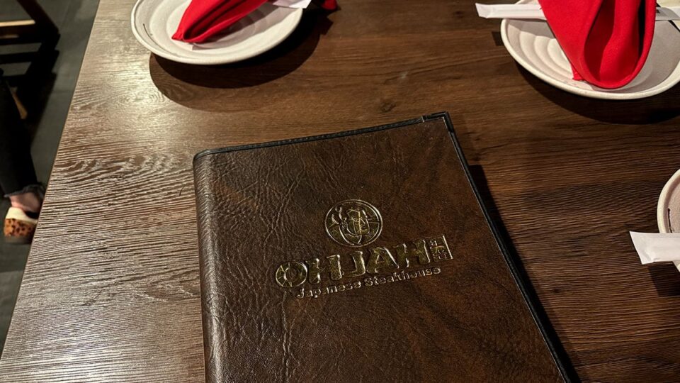 Ohjah Japanese Steakhouse dinner menu with hibachi, sushi, and Japanese dishes
