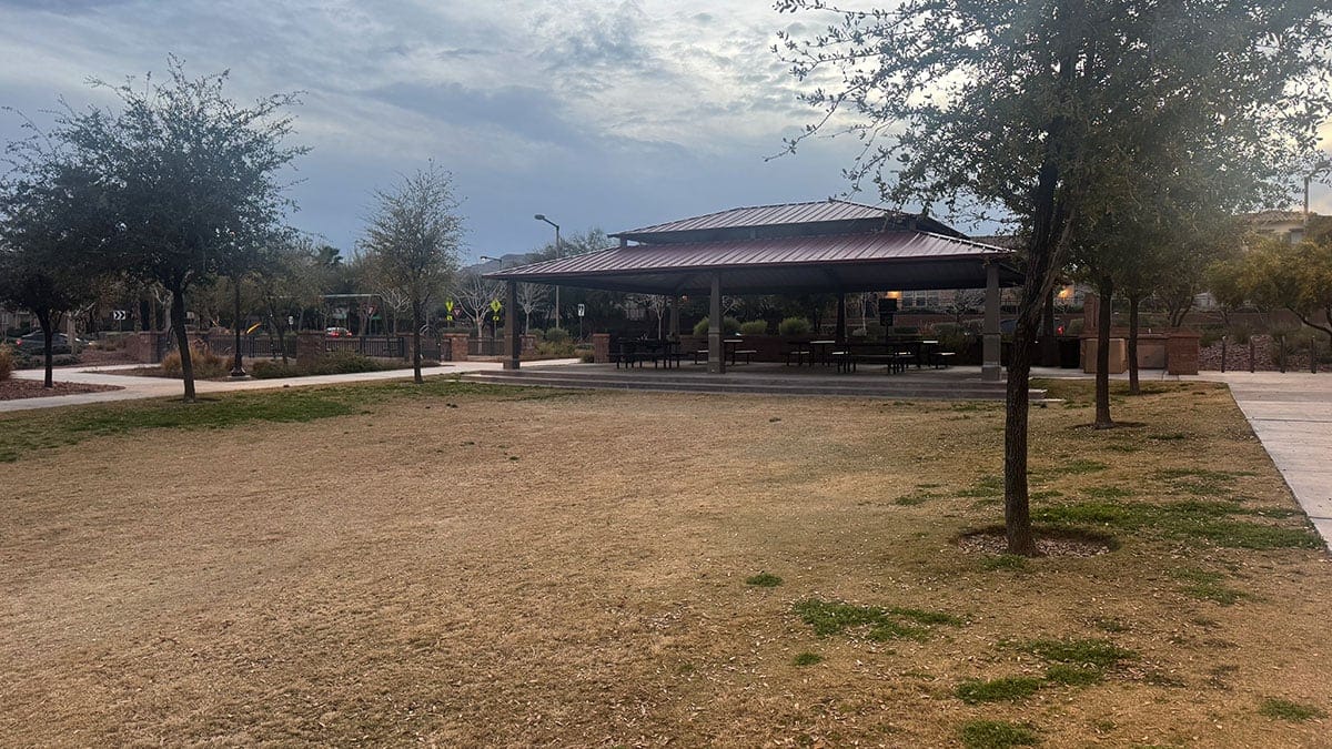 An open green field at Sagemont Park in the Summerlin neighborhood of Las Vegas.