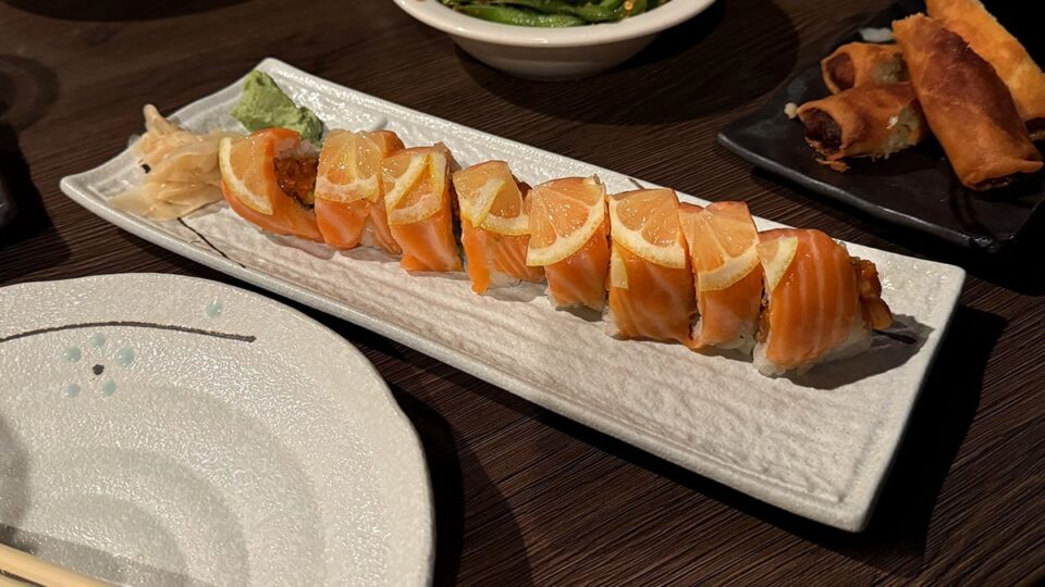 Salmon roll sushi served at Ohjah Japanese Steakhouse