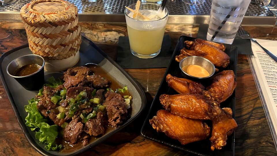 Waterfall Beef and Thai Style Wings at Le Thai