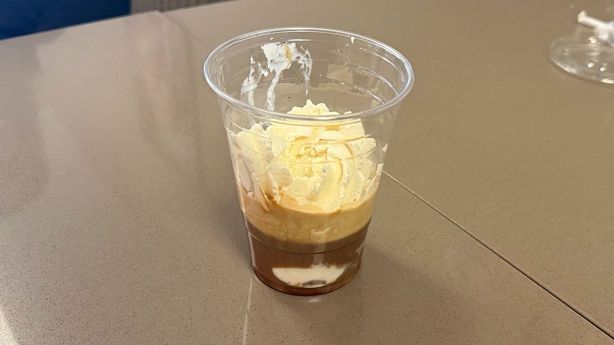 Affogato at Solo Qui café on Lake Mead made with creamy housemade gelato and freshly poured espresso.