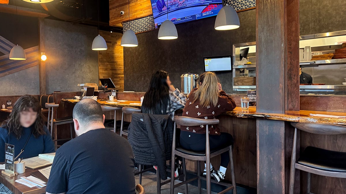 the modern interior dining area inside marufuku ramen in downtown summerlin