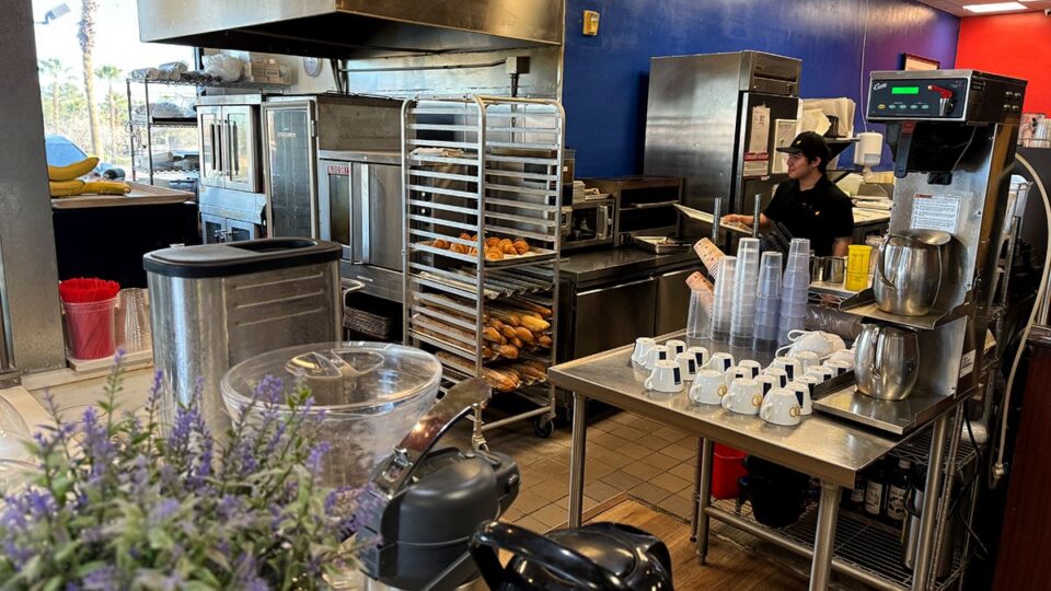 Freshly baked bread and pastries cooling at Patisserie Manon bakery