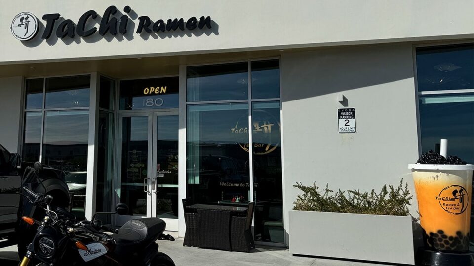 Outside storefront of Tachi Ramen & Tea Bar located on Buffalo near the 215