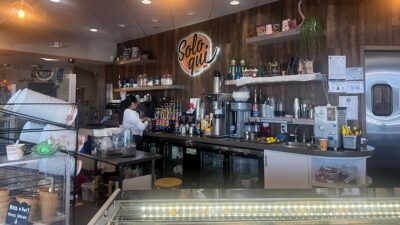 Inside Solo Qui on Lake Mead, a bright and welcoming Italian-inspired café filled with natural light.