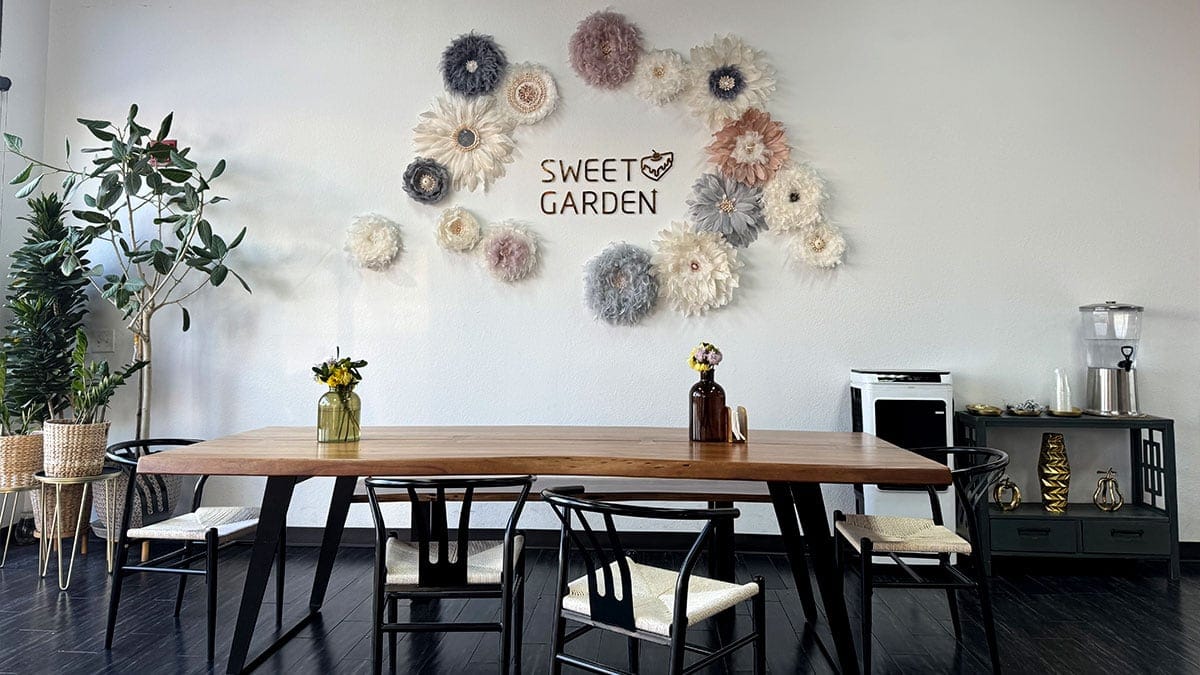 An inside look at Sweet Garden Japanese Cheesecake, featuring a cozy interior and dessert-focused atmosphere.