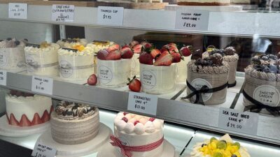 A variety of cakes at Sweet Garden Japanese Cheesecake, showcasing an assortment of Japanese-style desserts.