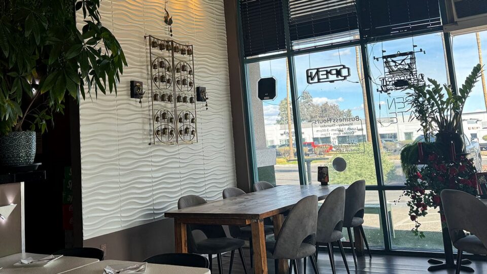 Thai-style decor and furniture inside Table Thai Bar & Bistro dining room.