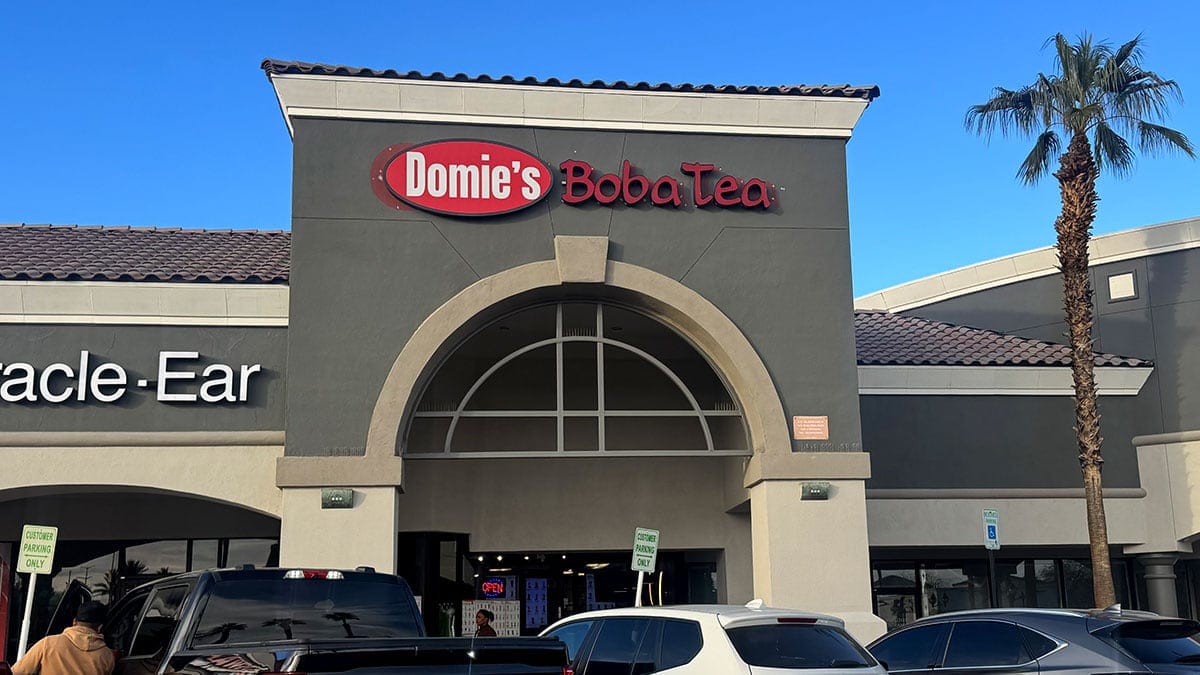 Exterior of Domie’s Boba Tea on Lake Mead in Las Vegas.