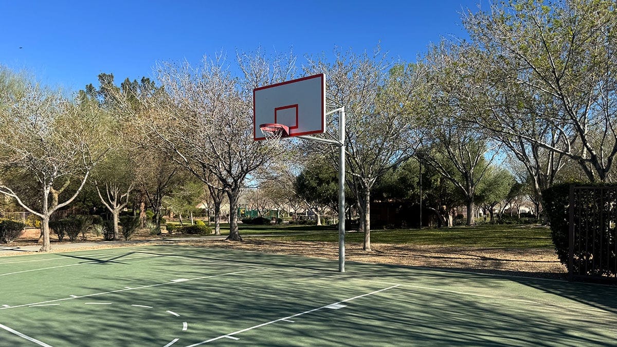 an outdoor basketball court at Ridgebrook Park in Summerlin