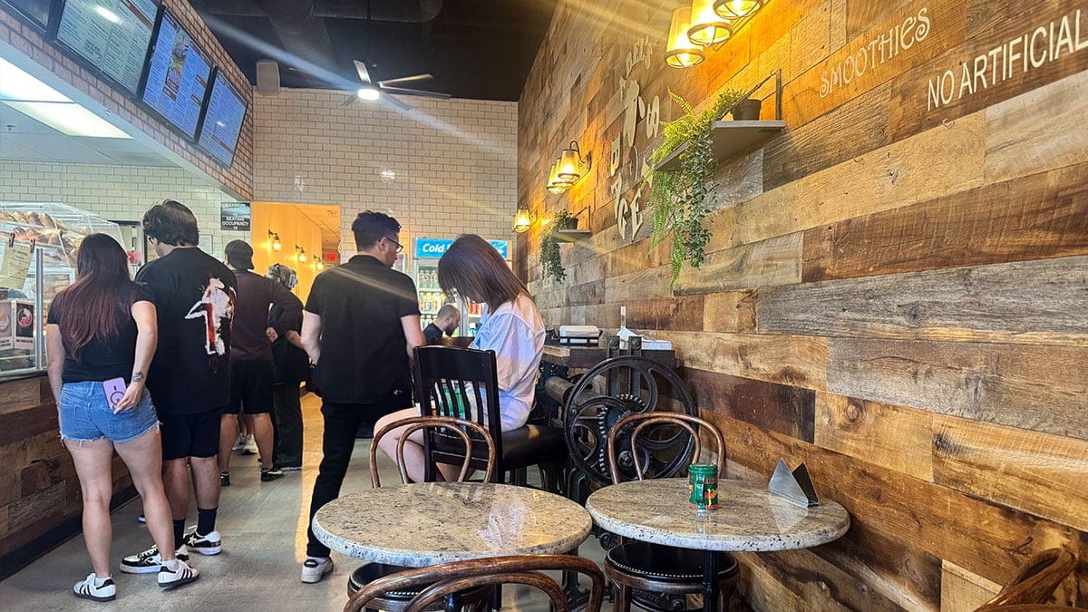 A busy morning inside Abel’s Bagels