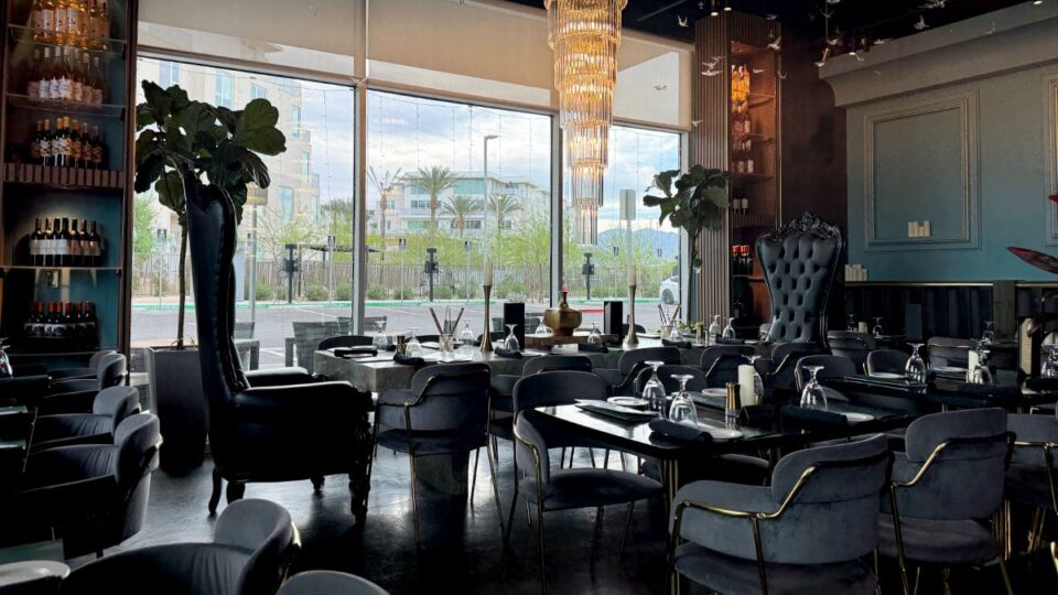 Interior of Rumi Room in southwest Las Vegas featuring elegant decor and seating
