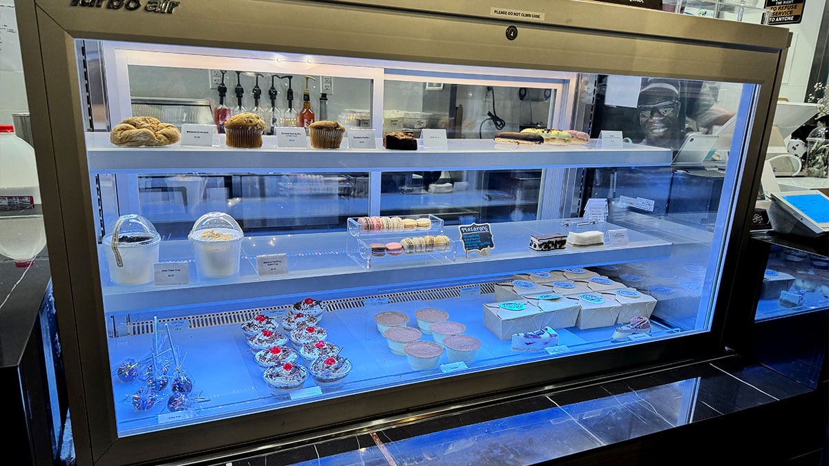 assorted desserts at Boba Masters including brownies and sweet treats