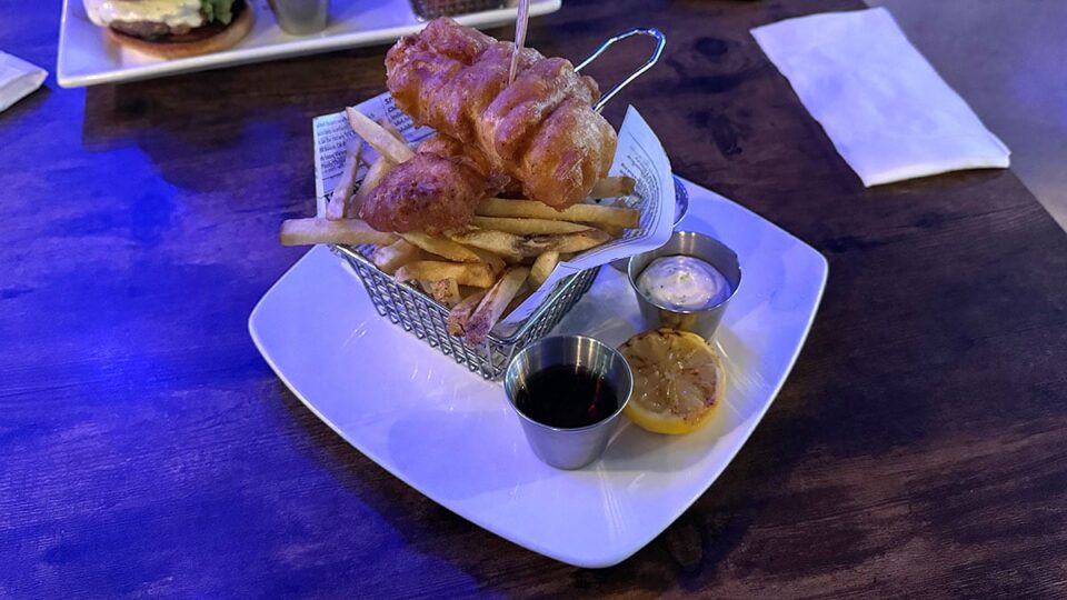 Beer battered fish and chips at Evolve Brewing Project.