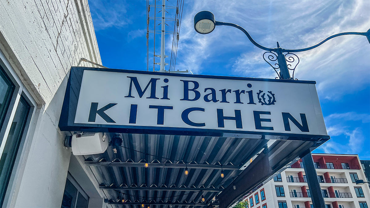 Mi Barrio Kitchen Cocktails Sign