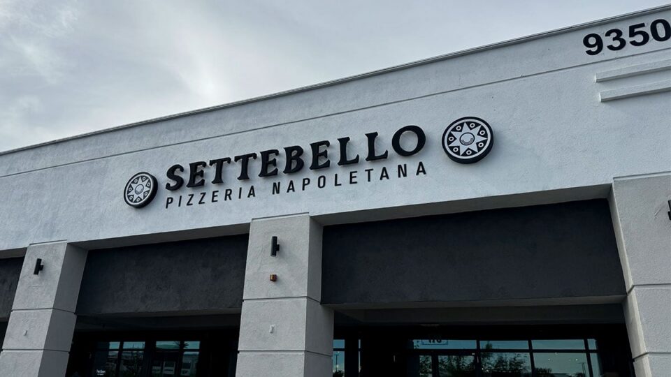 Exterior view of Settebello Pizzeria located on Sahara and Fort Apache in Las Vegas
