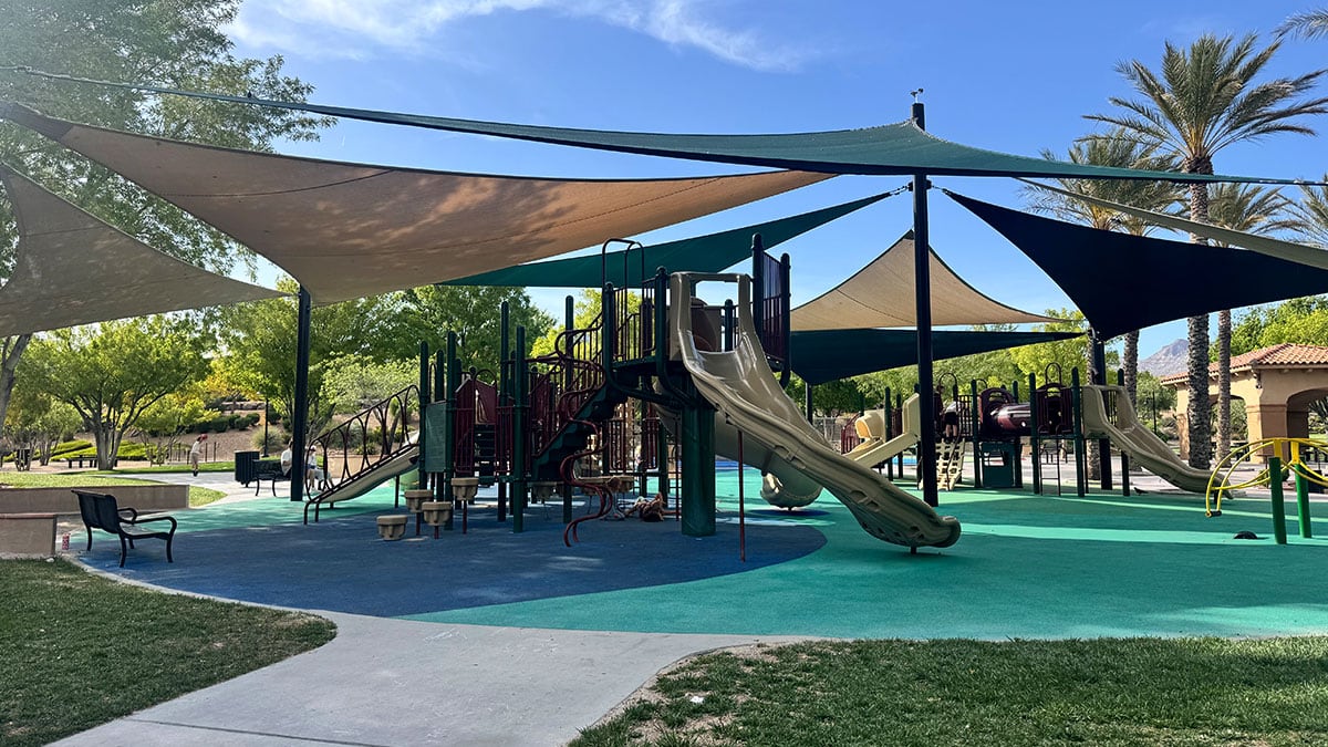 kids playground area at Paseos Park in Summerlin