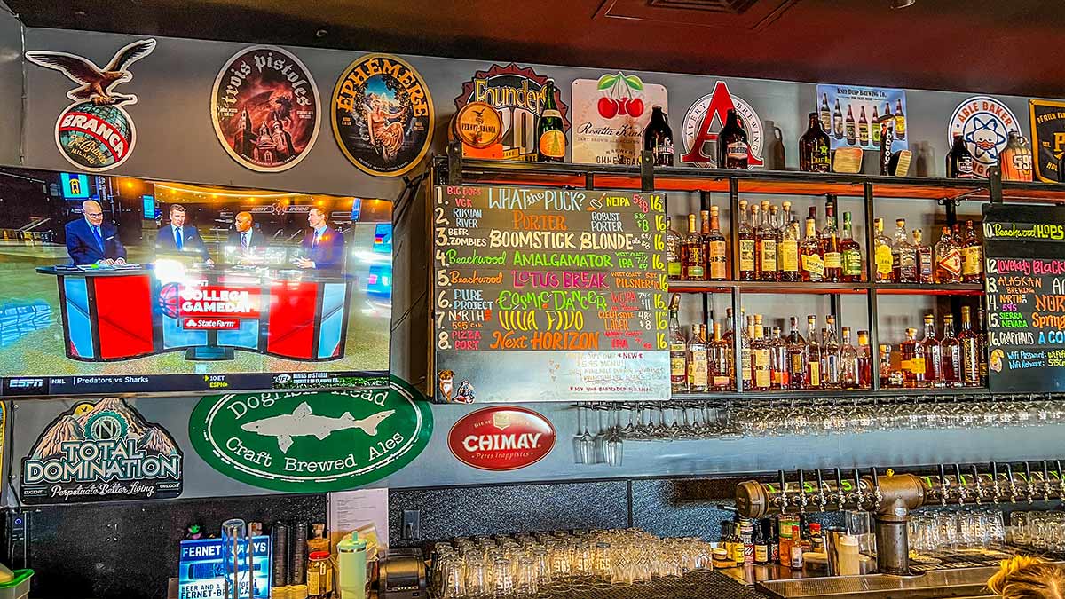 TV-near-the-bar-and-Beer-menu