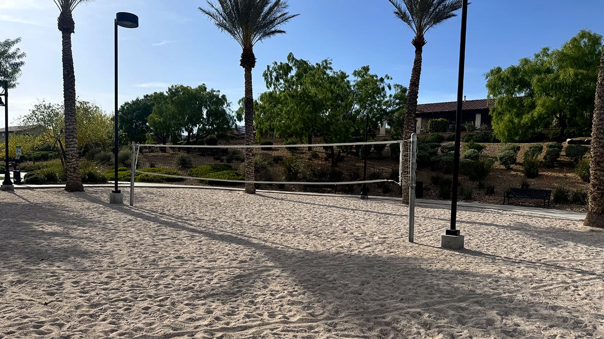 sand volleyball court at Paseos Park in Summerlin Las Vegas
