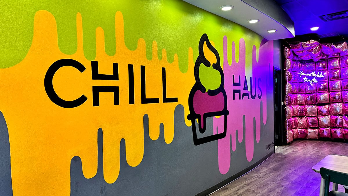 interior decor at Chill Haus boba shop