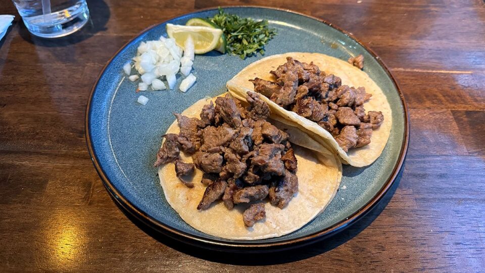 Carne asada tacos served at Ta’Chingón Flavors of Mexico in Las Vegas.