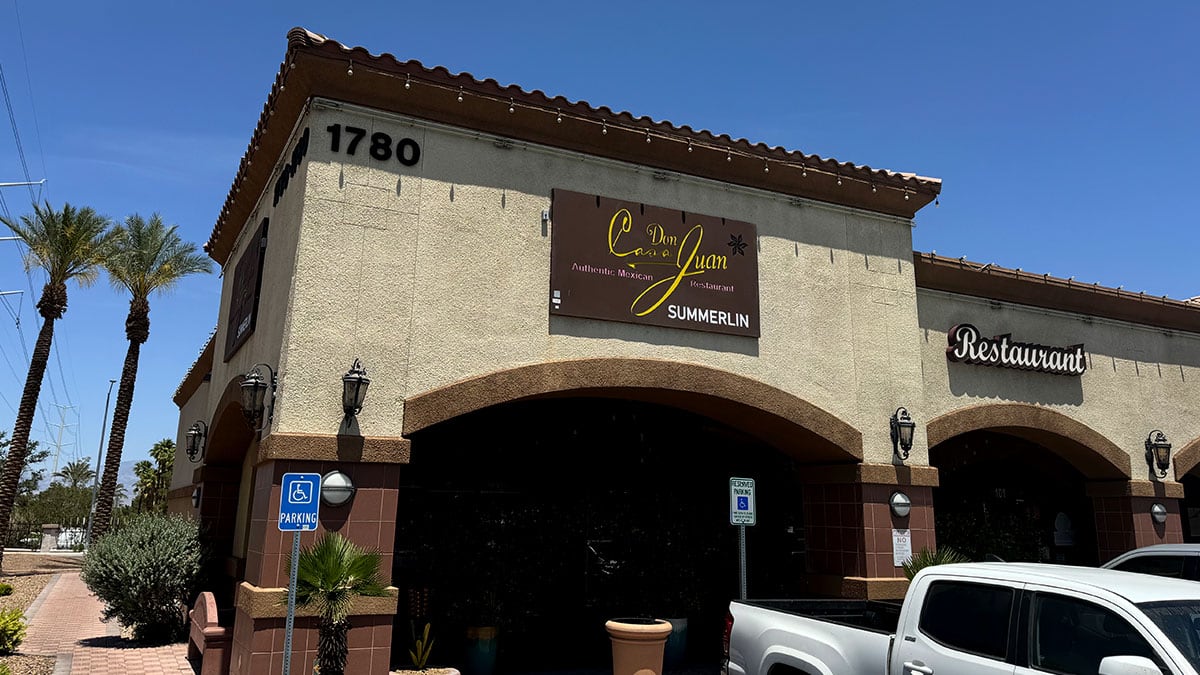 exterior entrance of Casa Don Juan restaurant with colorful signage