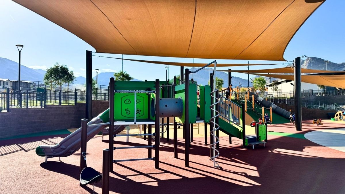modern climbing play structures at grand park summerlin