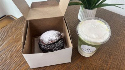 cookies and cream brioche doughnut from blooming buns bakehouse
