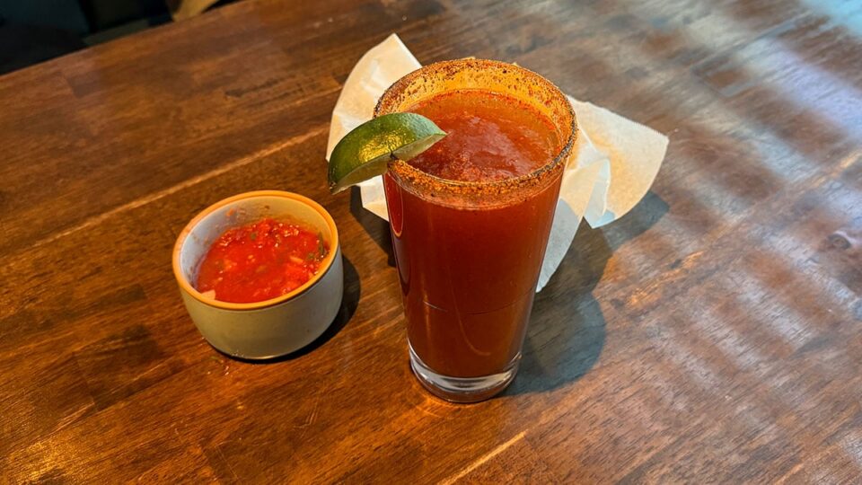 Modelo michelada cocktail served at Ta’Chingón restaurant in Las Vegas.