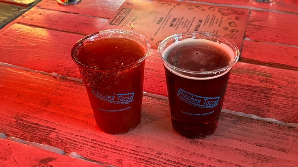 Modelo Negra and Modelo Especial micheladas served at Pinches Tacos in Southwest Las Vegas.