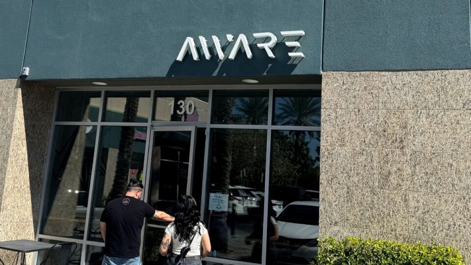 Exterior of Aware Coffee shop in Centennial Las Vegas near the freeway.