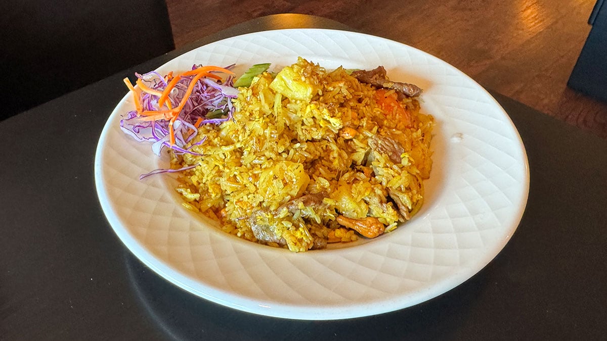 pineapple fried rice with beef served at Thai Street Cafe