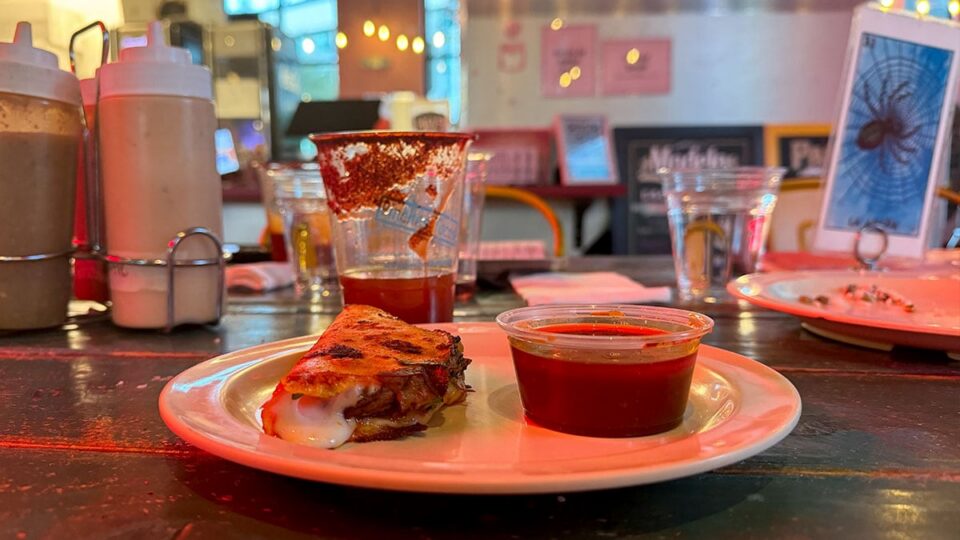 Quesabirria tacos served at Pinches Tacos in Southwest Las Vegas.