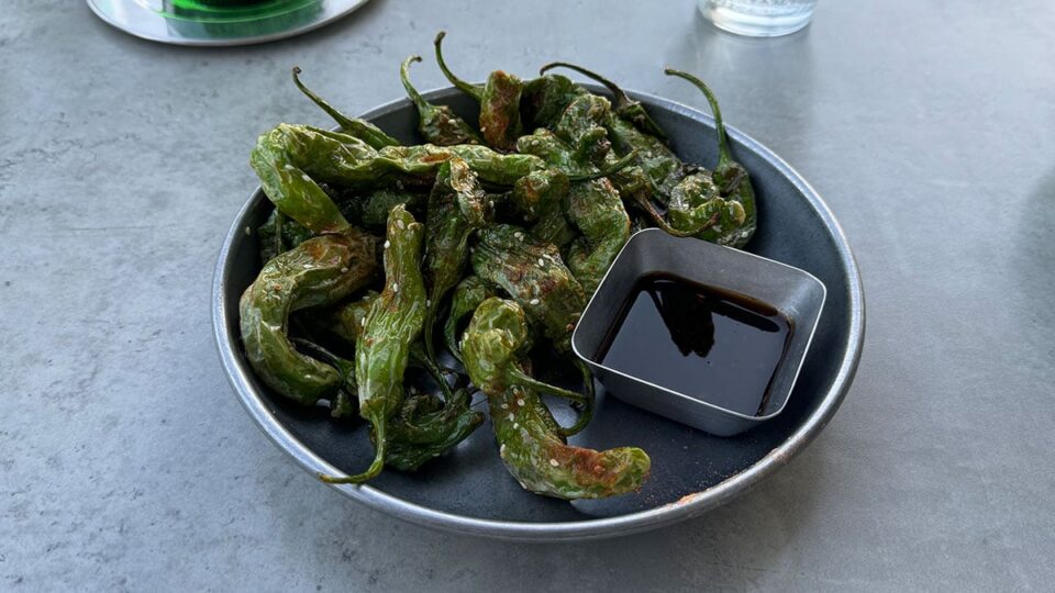 Shishito peppers appetizer served at Butcher & Thief steakhouse in Las Vegas