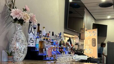 Tequila bar inside Ta’Chingón Flavors of Mexico restaurant.
