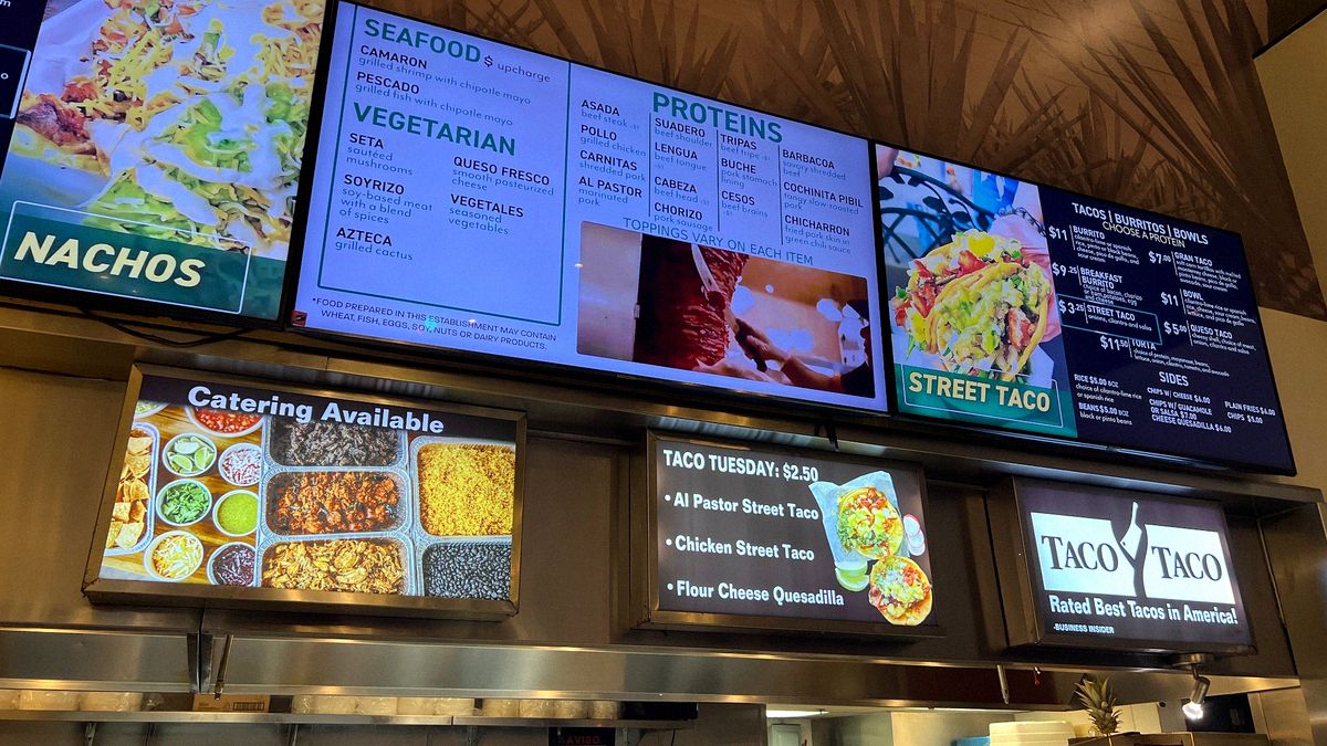 Taco Y Taco Menu And Taco Options Display