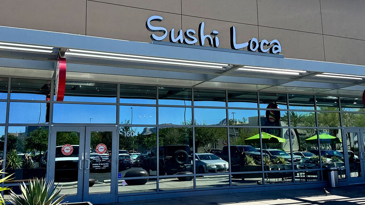 Exterior storefront of Sushi Loca in Downtown Summerlin.