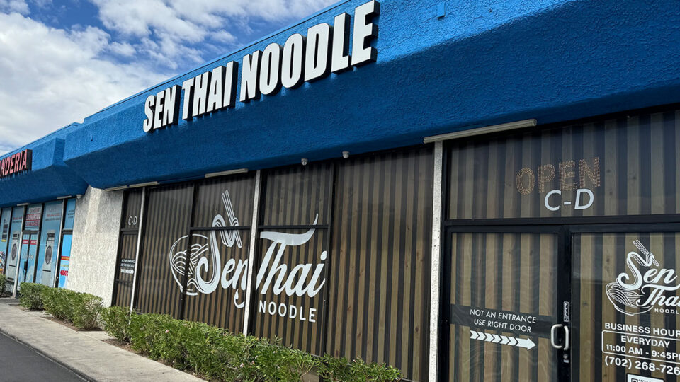 Exterior view of Sen Thai Noodles on South Arville Street in Las Vegas
