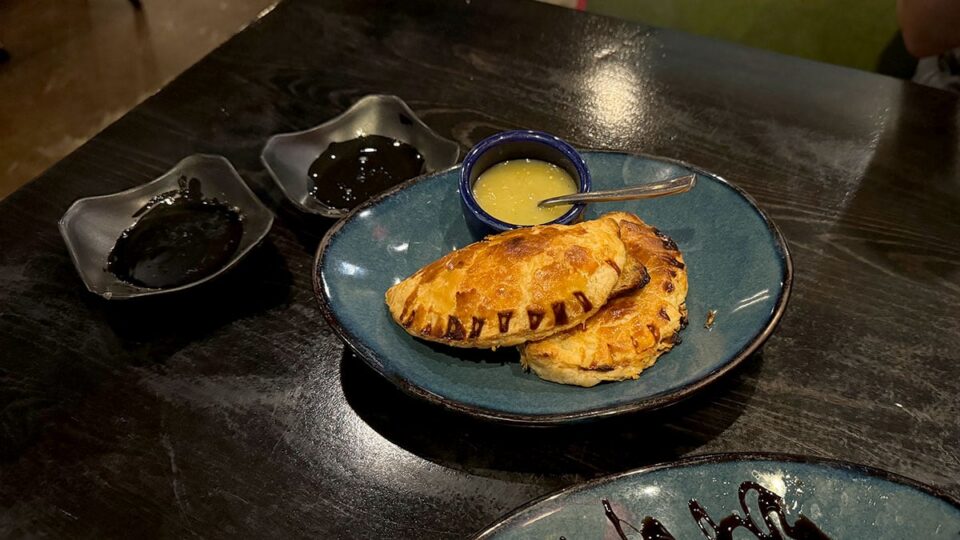Rajas Con Queso empanadas filled with poblano peppers and mozzarella cheese.