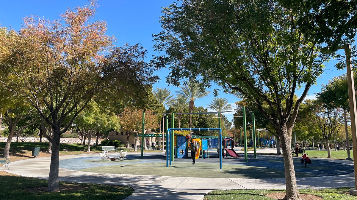 South Tower Park in Summerlin with playgrounds, grassy fields, and family recreation areas.