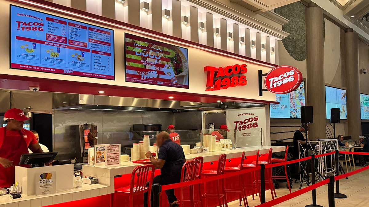 ordering counter at Tacos 1986 inside The Resort at Summerlin food hall