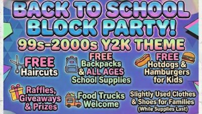 Back to School Backpack Giveaway & Block Party