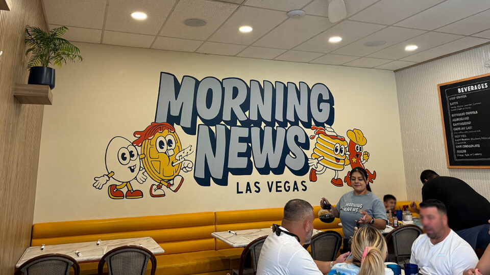 Interior view of The Morning News breakfast cafe in Las Vegas, Nevada